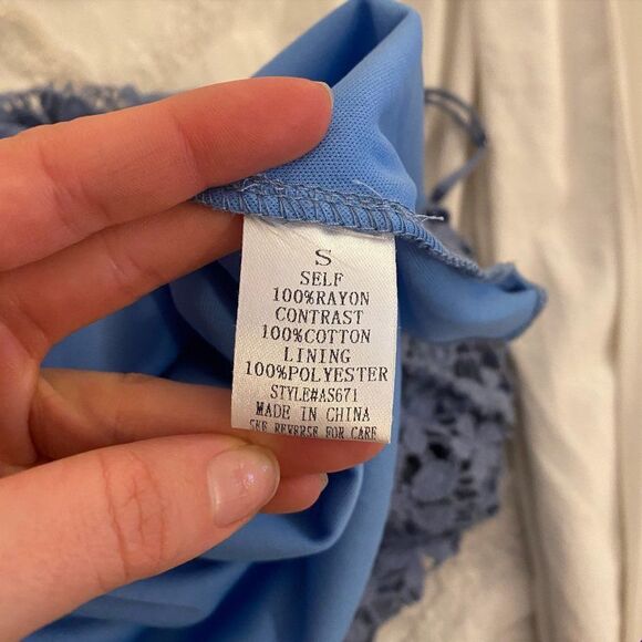 Tobi Light Blue Crochet Boho Sleeveless Maxi Dress - Picture 7 of 12